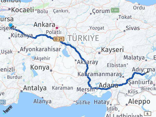 Bilecik Bozüyük Adıyaman Arası Kaç Km - Yol Haritası