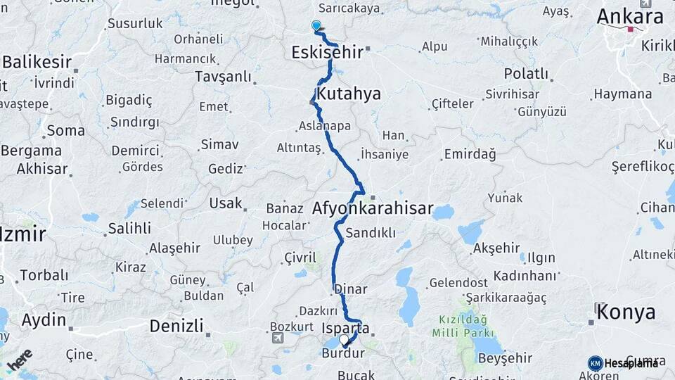 Bilecik Bozüyük Burdur Arası Kaç Km - Yol Haritası