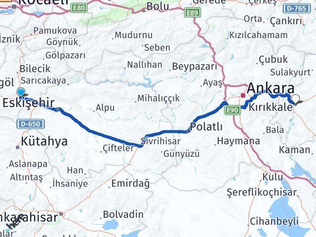 Bilecik Bozüyük Kırıkkale Arası Kaç Km - Yol Haritası