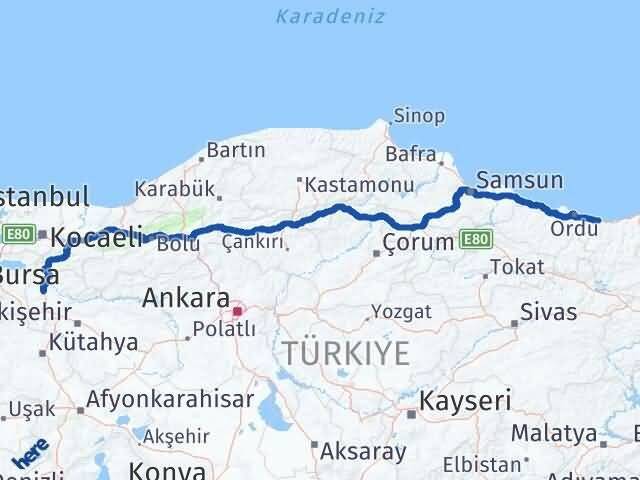 Bilecik Bulancak Giresun Arası Kaç Km - Yol Haritası