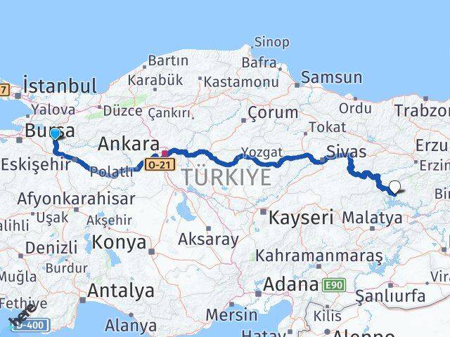 Bilecik Çemişgezek Tunceli Arası Kaç Km - Yol Haritası