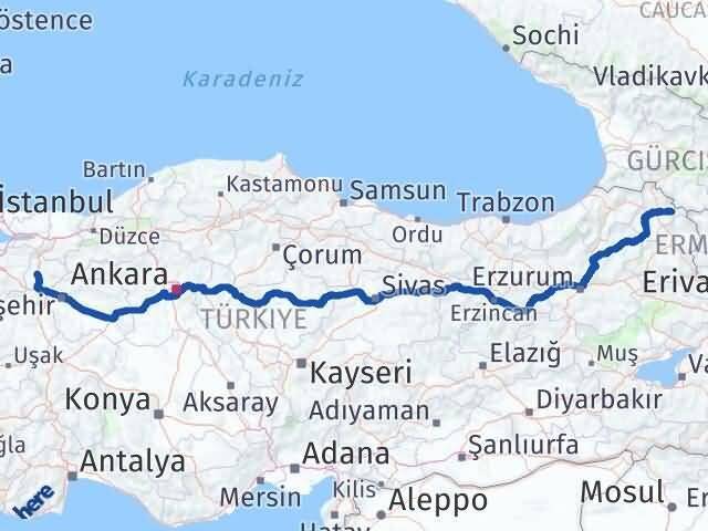 Bilecik Çıldır Ardahan Arası Kaç Km - Yol Haritası