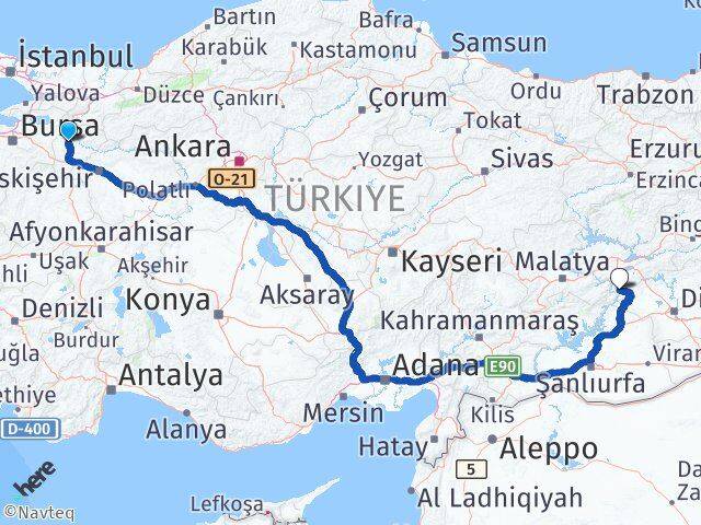 Bilecik Çüngüş Diyarbakır Arası Kaç Km - Yol Haritası