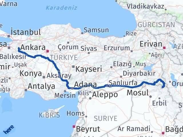 Bilecik Derecik Hakkari Arası Kaç Km - Yol Haritası