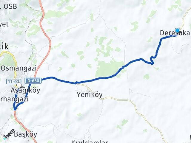 Deresakarı Bilecik Tren Garı Arası Kaç Km - Yol Tarifi