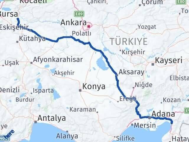 Bilecik Dörtyol Hatay Arası Kaç Km - Yol Haritası