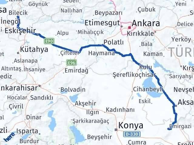 Bilecik Emirgazi Arası Kaç Km - Yol Tarifi