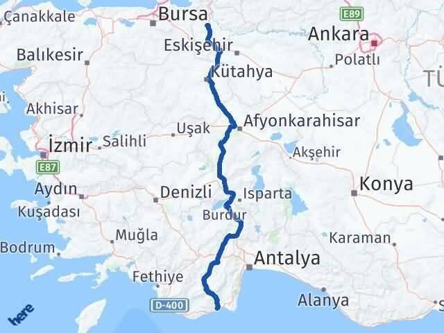 Bilecik Finike Antalya Arası Kaç Km - Yol Haritası