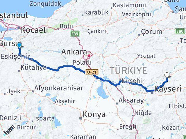 Bilecik Gemerek Sivas Arası Kaç Km - Yol Haritası