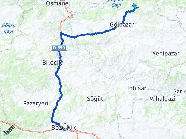 Alıç Bozüyük Otobüs Terminali Arası Kaç Km - Yol Tarifi