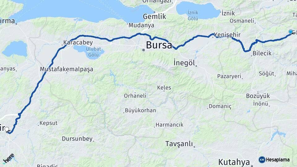 Bilecik Gölpazarı Balıkesir Arası Kaç Km - Yol Haritası