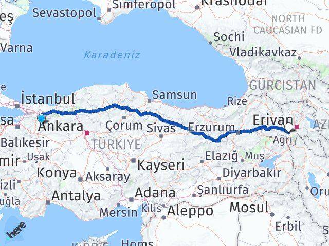 Bilecik Gölpazarı Iğdır Arası Kaç Km - Yol Haritası