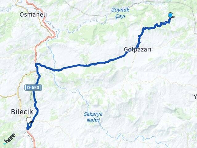 Kavak Bilecik Tren Garı Arası Kaç Km - Yol Tarifi