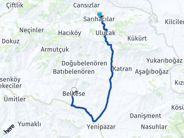 Sarıhacılar Yenipazar Arası Kaç Km - Yol Tarifi