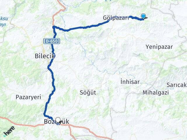 Softalar Bozüyük Otobüs Terminali Arası Kaç Km - Yol Tarifi