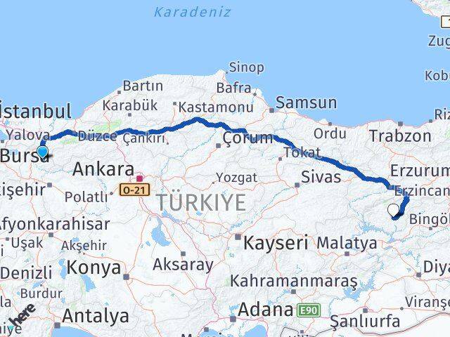Bilecik Gölpazarı Tunceli Arası Kaç Km - Yol Haritası