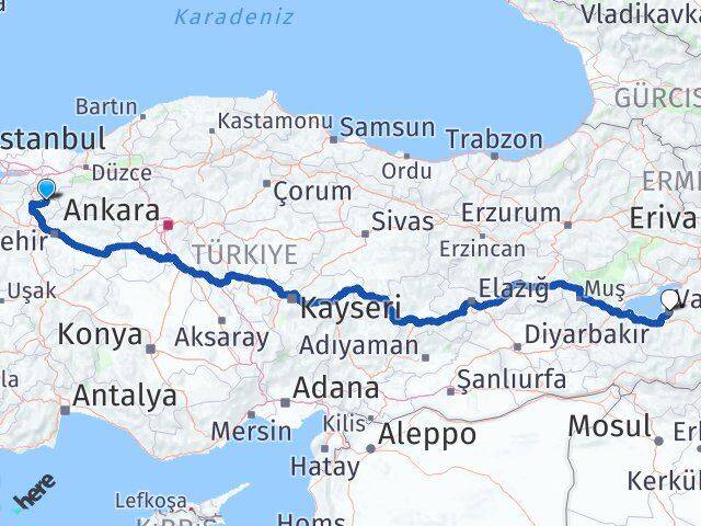 Bilecik Gölpazarı Van Arası Kaç Km - Yol Haritası