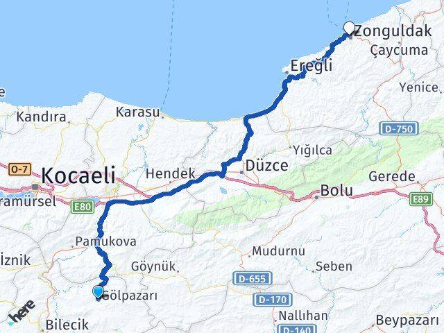 Bilecik Gölpazarı Zonguldak Arası Kaç Km - Yol Haritası