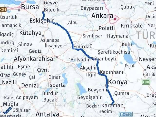 Bilecik Güneysınır Arası Kaç Km - Yol Tarifi