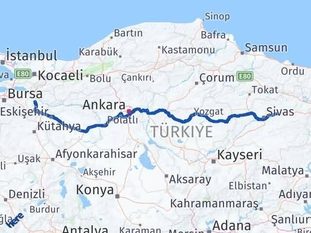 Bilecik Hafik Sivas Arası Kaç Km - Yol Haritası