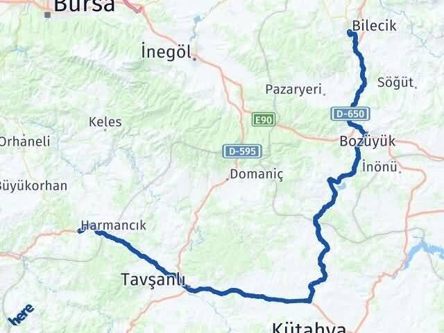 Bilecik Harmancık Arası Kaç Km - Yol Tarifi