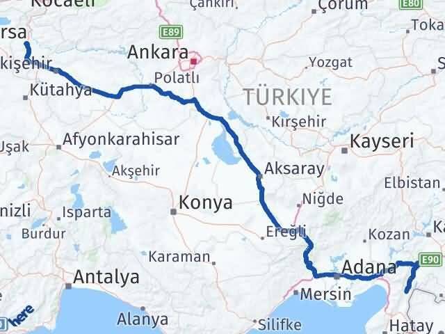 Bilecik Hassa Hatay Arası Kaç Km - Yol Haritası