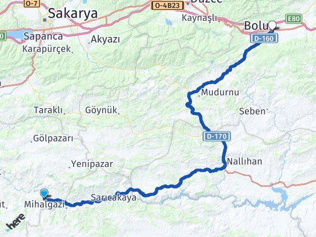 Bilecik İnhisar Bolu Arası Kaç Km - Yol Haritası
