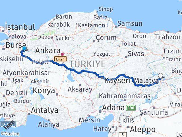 Bilecik İnhisar Elazığ Arası Kaç Km - Yol Haritası