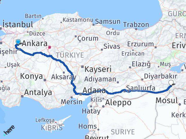 Bilecik İnhisar Şırnak Arası Kaç Km - Yol Haritası