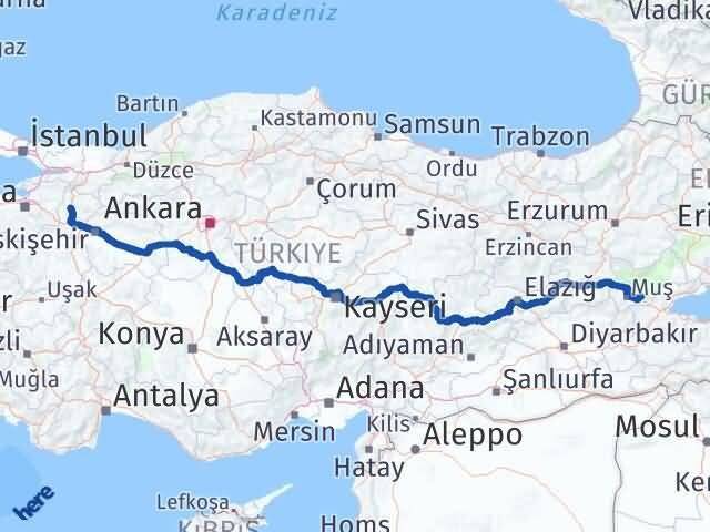 Bilecik Korkut Muş Arası Kaç Km - Yol Haritası