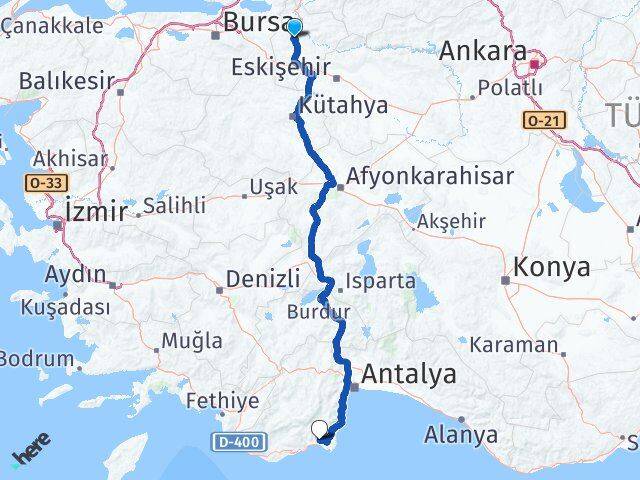 Bilecik Kumluca Antalya Arası Kaç Km - Yol Haritası