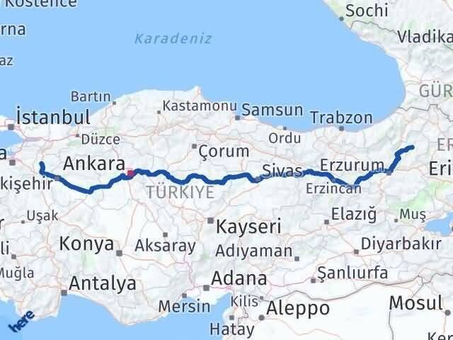Bilecik Oltu Erzurum Arası Kaç Km - Yol Haritası