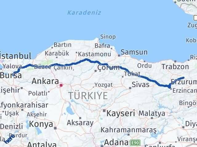 Bilecik Osmaneli Bayburt Arası Kaç Km - Yol Haritası