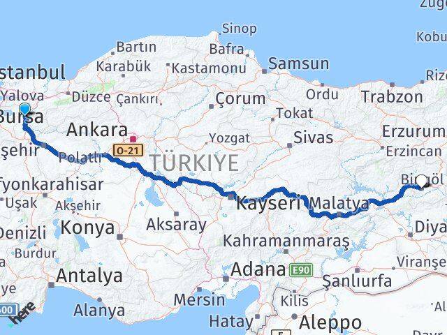 Bilecik Osmaneli Bingöl Arası Kaç Km - Yol Haritası