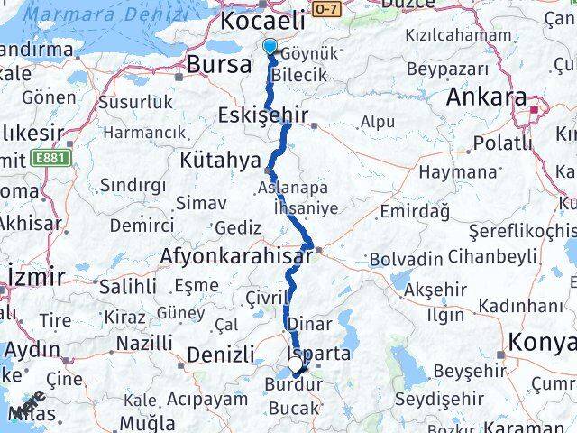 Bilecik Osmaneli Burdur Arası Kaç Km - Yol Haritası