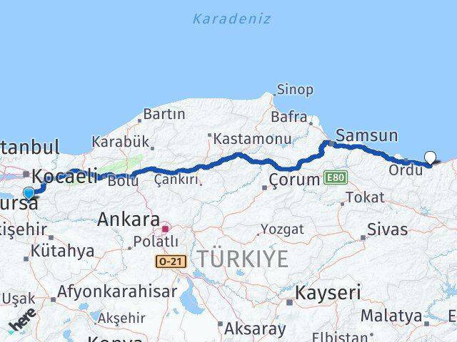 Bilecik Osmaneli Giresun Arası Kaç Km - Yol Haritası