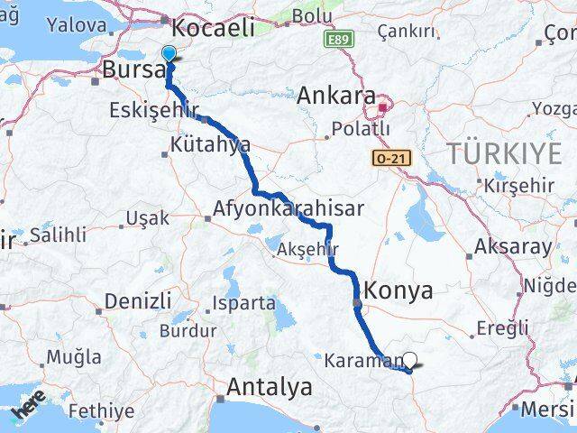 Bilecik Osmaneli Karaman Arası Kaç Km - Yol Haritası