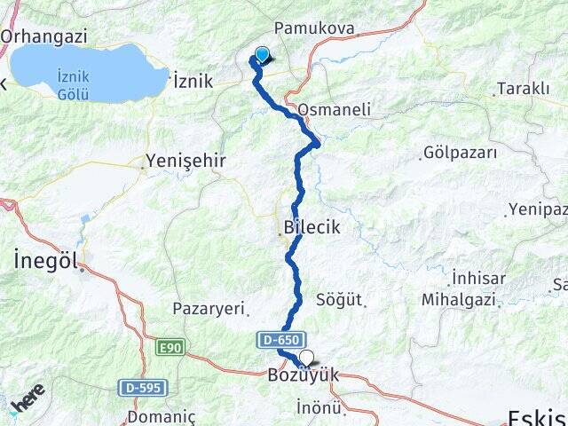 Sarıyazı Bozüyük Otobüs Terminali Arası Kaç Km - Yol Tarifi