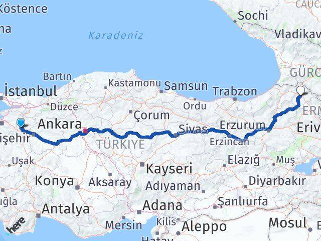 Bilecik Pazaryeri Ardahan Arası Kaç Km - Yol Haritası