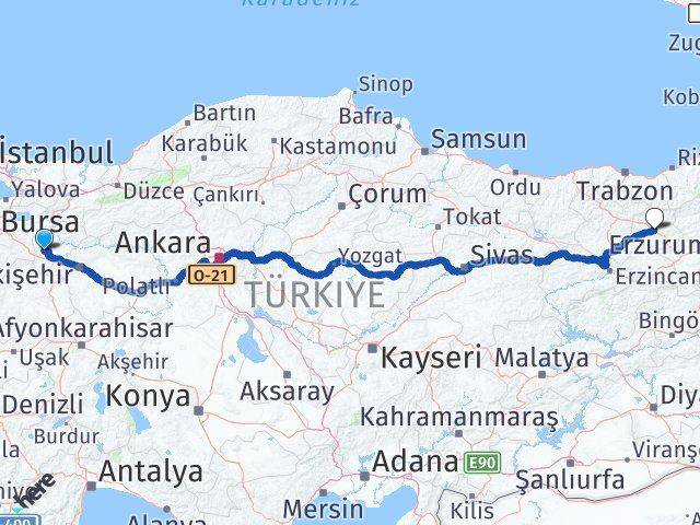Bilecik Pazaryeri Bayburt Arası Kaç Km - Yol Haritası
