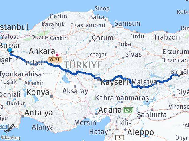 Bilecik Pazaryeri Bingöl Arası Kaç Km - Yol Haritası