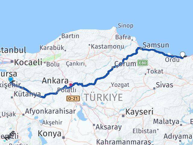 Bilecik Pazaryeri Giresun Arası Kaç Km - Yol Haritası
