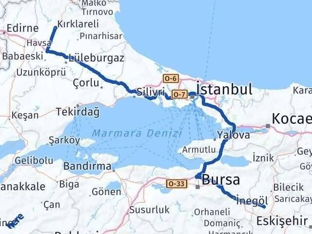 Bilecik Pazaryeri Kırklareli Arası Kaç Km - Yol Haritası