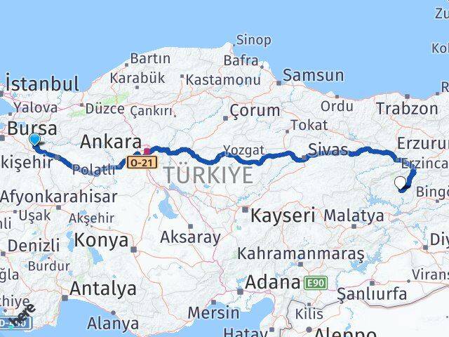 Bilecik Pazaryeri Tunceli Arası Kaç Km - Yol Haritası