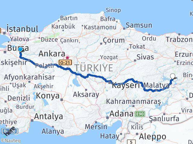 Bilecik Pertek Tunceli Arası Kaç Km - Yol Haritası