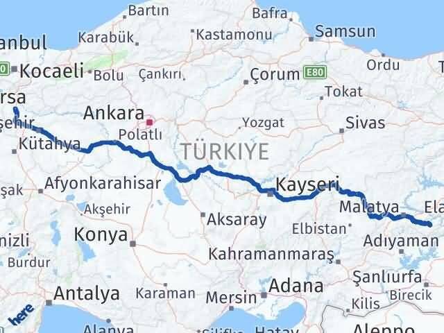 Bilecik Pütürge Malatya Arası Kaç Km - Yol Haritası