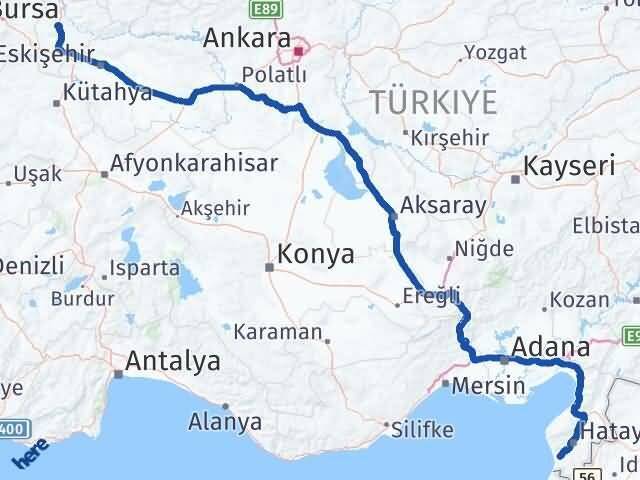 Bilecik Samandağ Hatay Arası Kaç Km - Yol Haritası