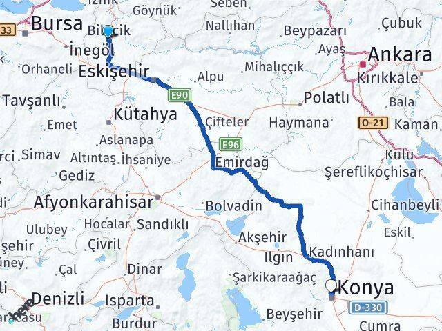 Bilecik Selçuklu Arası Kaç Km - Yol Tarifi