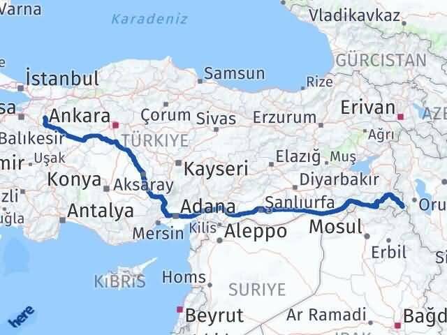 Bilecik Şemdinli Hakkari Arası Kaç Km - Yol Haritası
