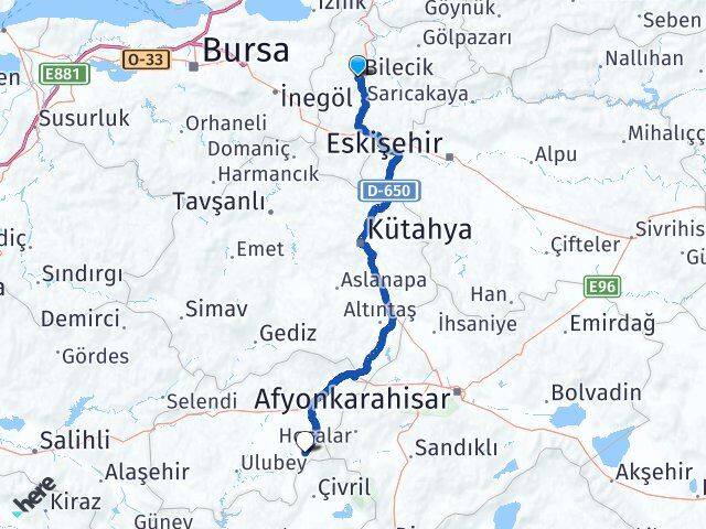 Bilecik Sivaslı Arası Kaç Km - Yol Tarifi